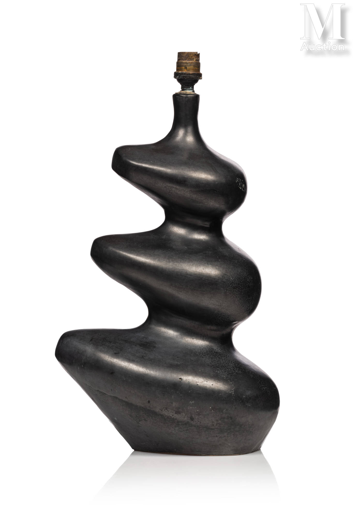 Jouve lampe en céramique noire estimation gratuite alph venteaux enchères art déco design