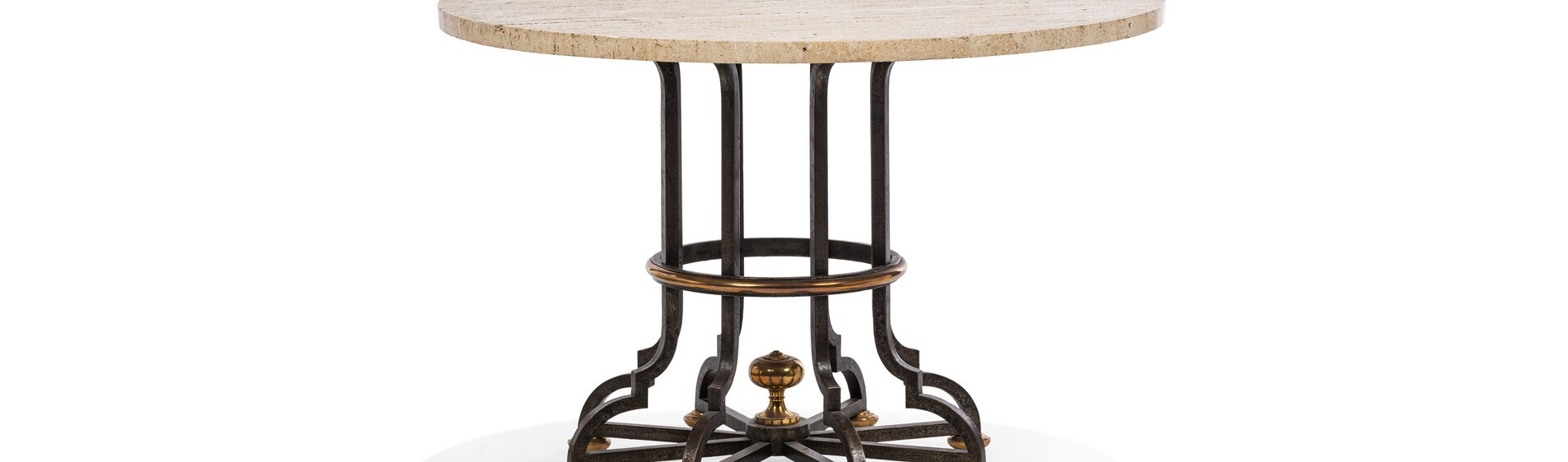 Gilbert poillerat table en fer forgé et marbre du décorateur art déco français